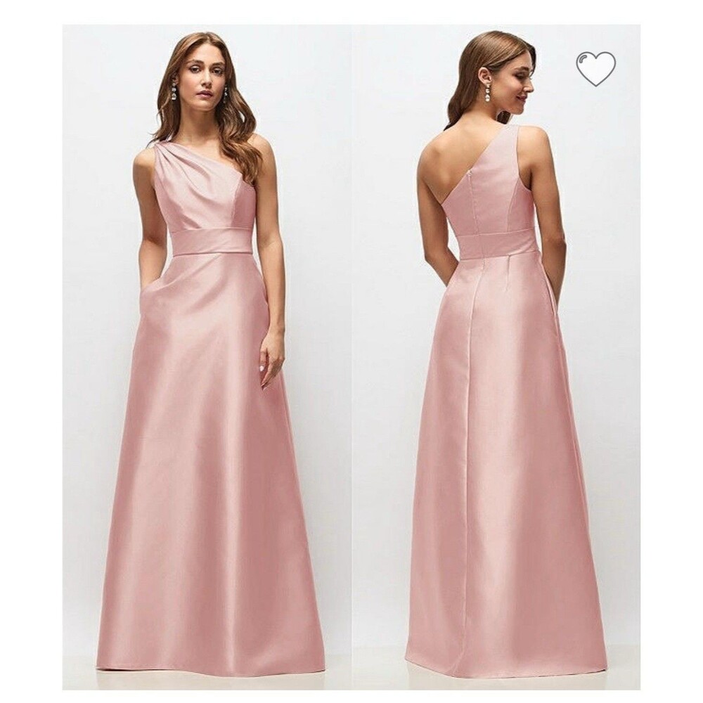 Alfred Sung Draped One Shoulder Satin Gown -Retails for $240.00 Size 2R